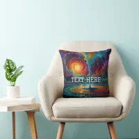 Psychedelic Cosmic Vortex - Stunning Abstract Art Throw Pillow