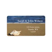 beach wedding,return address label