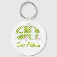 Personalized Retro Art Caravan Owner's Keychains