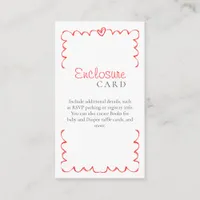 Bonjour Bébé Milk and Cookies Modern Baby Shower Enclosure Card