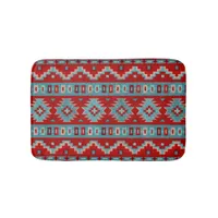 Southwest Mesas Turquoise & Red Small Bath Mat