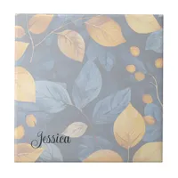 Golden Foliage Dreams Autumn Nature Beauty Ceramic Tile