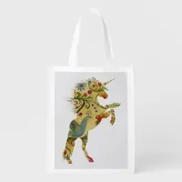 Pretty Boho Unicorn Grocery Bag