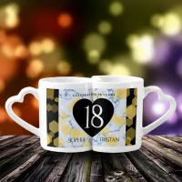 Elegant 18th Porcelain Wedding Anniversary Coffee Mug Set