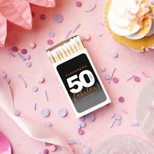 Modern Girly Orange 50 and Fabulous Matchboxes