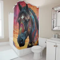 Cosmic Psychedelic Horse: Surreal Journey  Shower Curtain