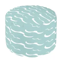 Nautical Sea Waves Summer Ocean Aqua Turquoise Pouf