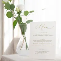 Simple Elegant Gold Calligraphy Wedding Menu