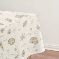 Shells Starfish Sun Fun Text Sandstone ID918  Tablecloth