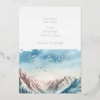 Winter Lake Nature Wedding  Foil Invitation