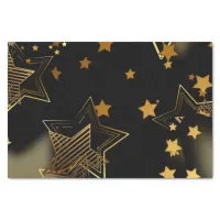 Elegant Golden Stars Merry Christmas Tissue Paper