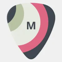 Cool Stylish Abstract Modern Multicolor Monogram Guitar Pick