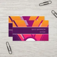 Vivid colors orange purple feminine colorful business card