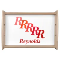 Serving Tray - Name and Initials (red)