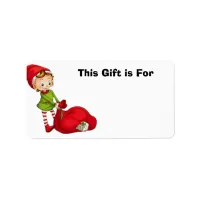 Gift Label Stickers with Adorable Little Elf