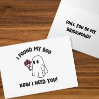 Thumbnail for Halloween Cute Ghost Boo Funny Bridesmaid Proposal Card