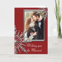 Merry Christmas and Wedding Save the Date Holiday Card