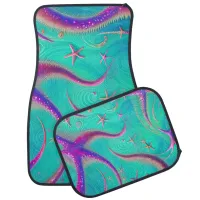 Teal and Purple Starfish Beachy  Car Floor Mat