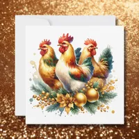 Three French Hens | Twelve Days of Christmas Holiday Card