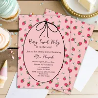 Baby Shower Hand Drawn Berry Sweet Strawberry Invitation