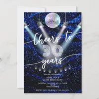 Cheers to 30 Years Glam Disco Retro Photo Birthday Invitation