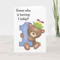 Little Bear Kids First Birthday Card