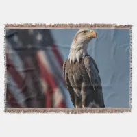 Eagle and American Flag Throw Blanket