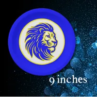 Lion Mascot Blue and Yellow 9 inch Round Party Paper Plates