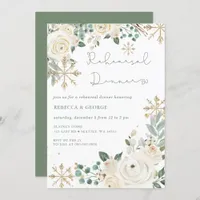 Christmas Winter Snowflake Rehearsal Dinner Invitation