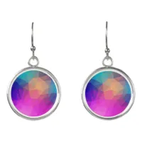 Crystal Pattern Blue And Pink Earrings
