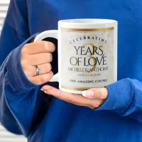 Elegant 3rd Leather Wedding Anniversary Giant Coffee Mug