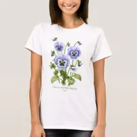 Purple Pansies Botanical T-Shirt