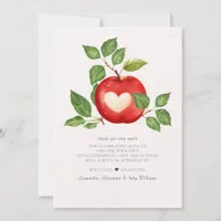 Apple Of Our Eye Fall Harvest Rustic Baby Shower Thank You Card