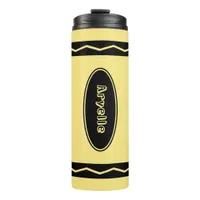 Custom Name Yellow Crayon Travel Mug Drink Tumbler