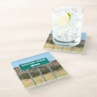 Turn Left to Shooting Range Glass Coaster