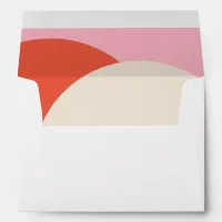 Bright Bold Pink & Orange Modern Wedding Envelope