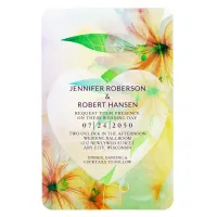 Yellow Hibiscus Flowers Heart Dewdrops Wedding Magnet