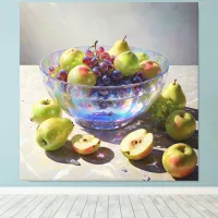 *~*Crystal Bowl Still Life Fruit Art Gift SC6 Canvas Print