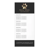 Gold Paw Print Logo Price / Services List Rack Card