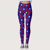 White Stars, Red Stripes and Blue Background Pants