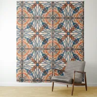 Turkish Inspired: Textured Navy & Terracotta Tapestry