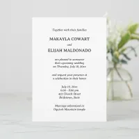 Minimalist Spanish-English Wedding Reception Invitation