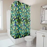 Contemporary Green Pattern Shower Curtain