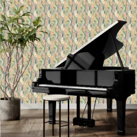 Mid-century Musical Instruments DIY Peel and Stick Wallpaper