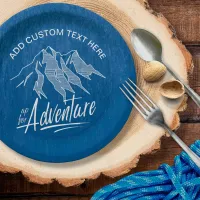 Up For Adventure Mountains White ID358 Paper Plates