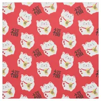 Maneki Neko Lucky Cat Chinese Japanese Symbol Fabric