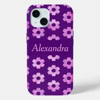 Purple Flowers iPhone 15 Case