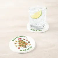 Funny Spaghetti Christmas Tree Delizioso Natale! Coaster