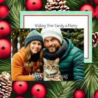 Wishing Your Family | Personalized Photo Christmas Holiday Card
