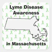 Lyme Disease Awareness in Massachusetts Square Sticker